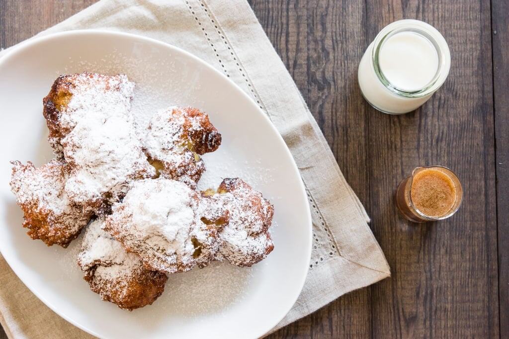 Banana Fritters with Vanilla Caramel Sauce These banana fritters are crisp on the outside and warm and tender on the inside.