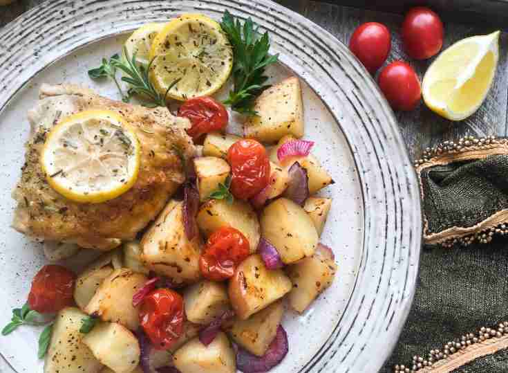 Roasted Lemon Chicken & Low Carb Vegetables