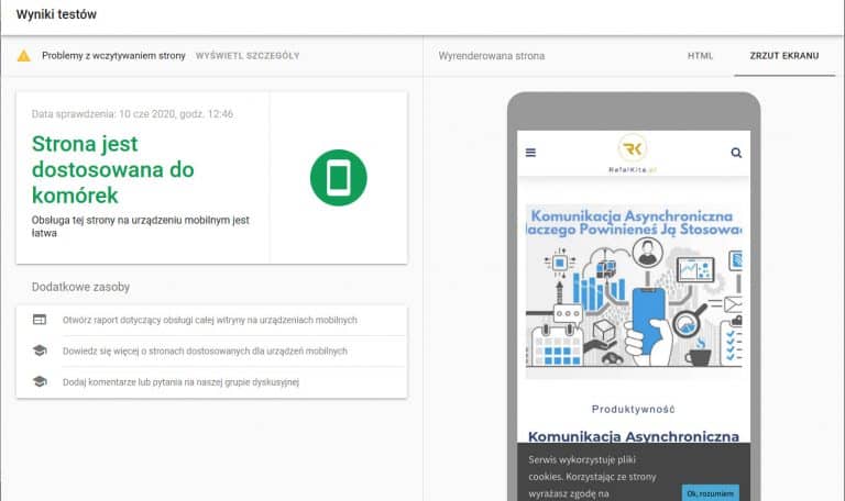 test optymalizacji mobilnej