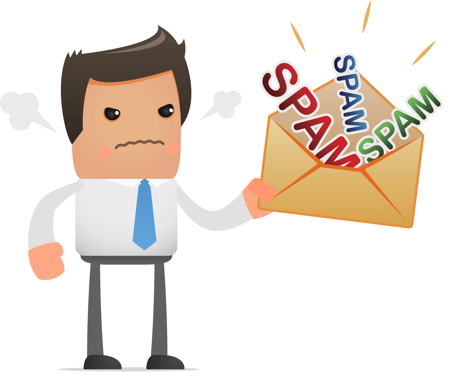 Male character with SPAM folder
