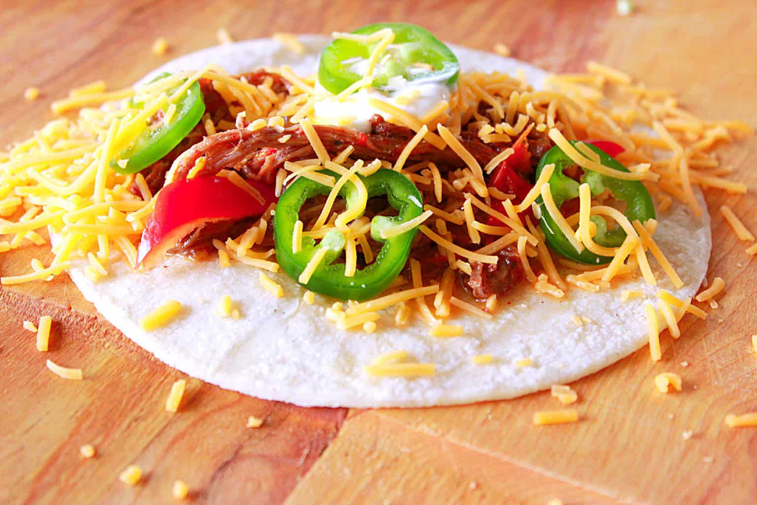 Slowcooker Flank Steak Fajitas