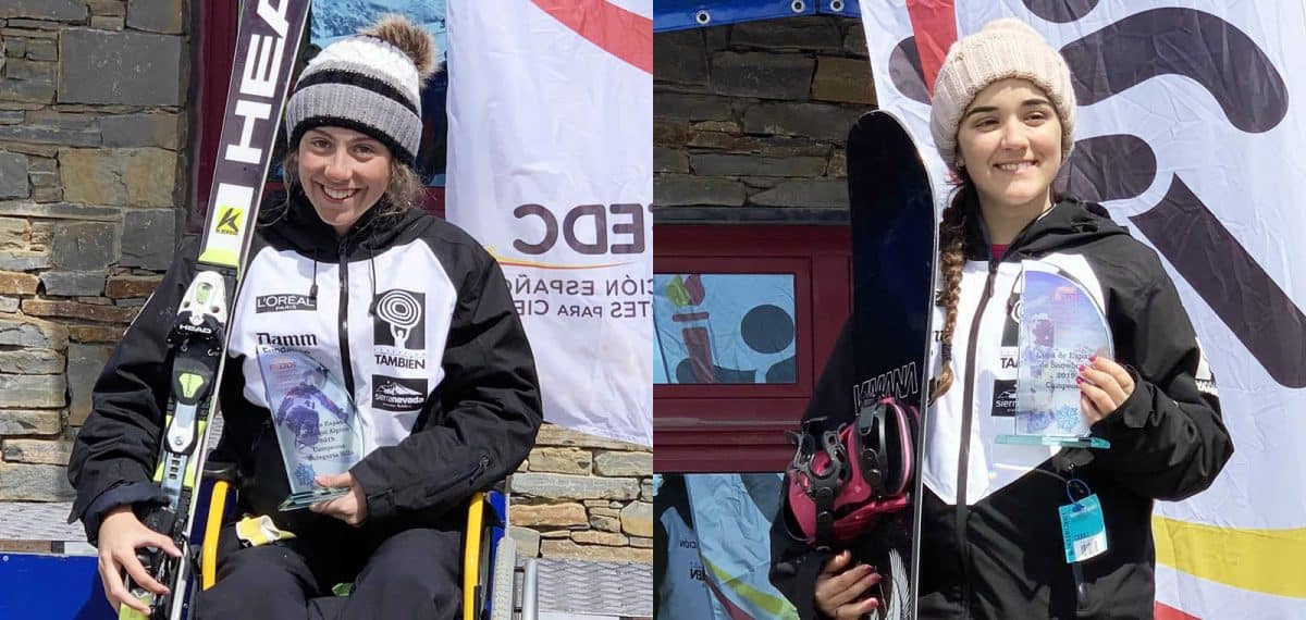 Audrey Pascual, doble medalla de oro en esquí (izquierda) y Paula Hormaeche, medalla de oro en snowboard (derecha).