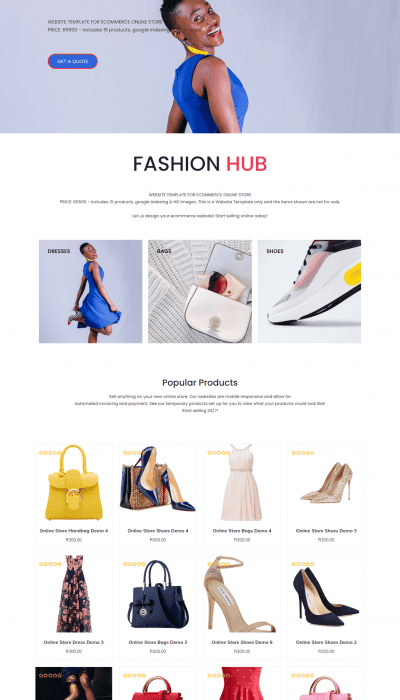 Online Store Web Preview Online Store Website Design