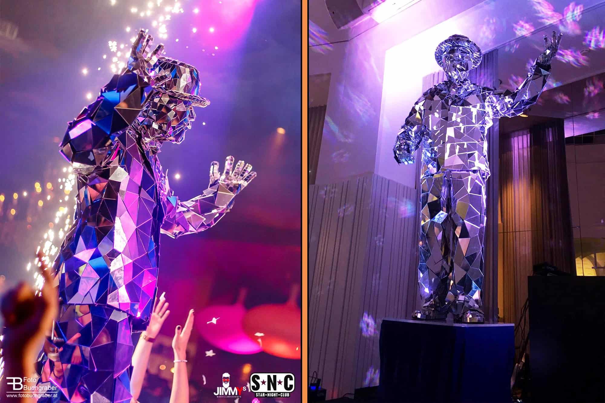 Mirror Man 03 Mirror Man als Hingucker in der Disco oder bei einem Galaempfang