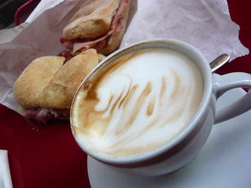 A typical Italian breakfast.