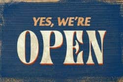 Yes, we're open sign
