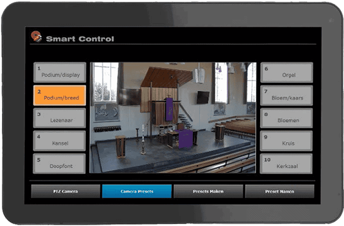 Bediening camera wordt gedaan via de Smart Control set