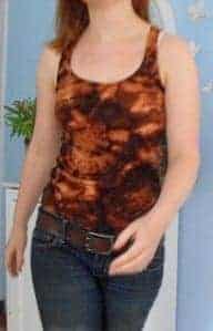 black shirt dyed with bleach