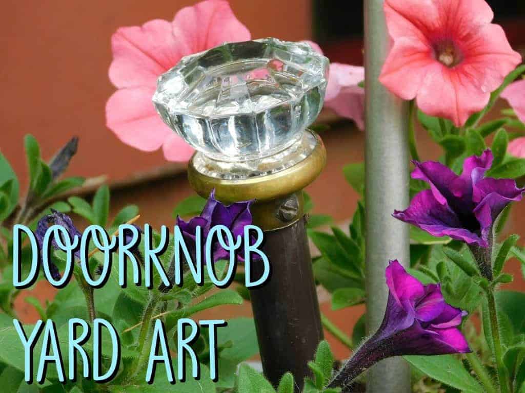upcycled doorknob garden art