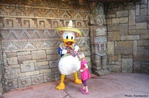 Meeting donald duck at epcot center, disney world