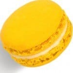 A lemon macaron from laduree in paris