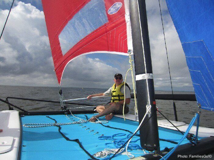 Sailing on the bay on the outer banks