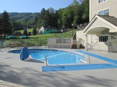 The pool at the country inn is small but heated.