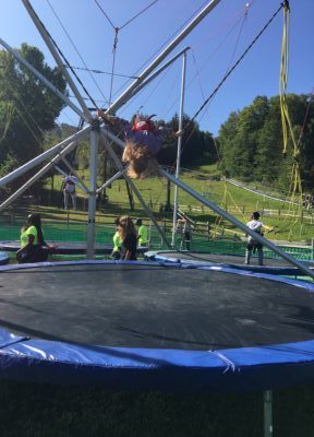 The bungee trampolines at jiminy peak