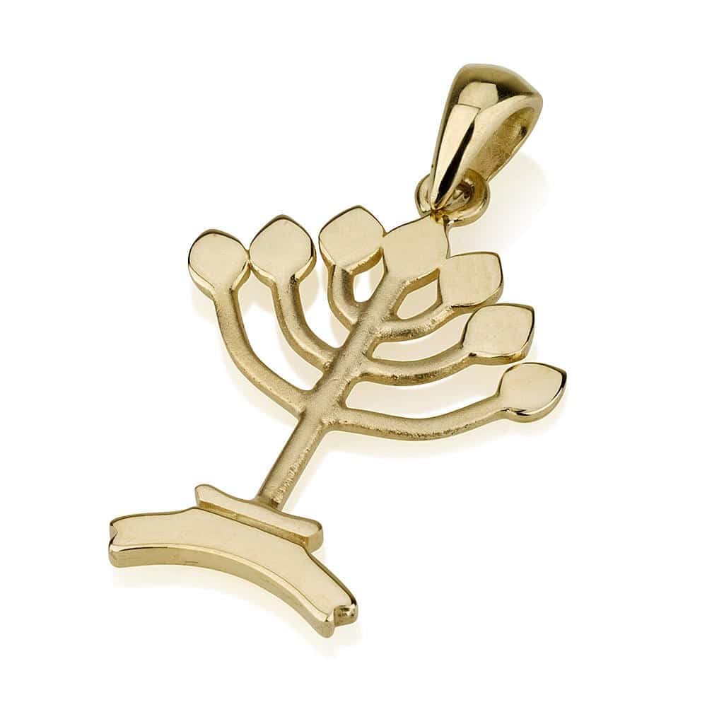 Colgante Menorah Árbol de la Vida Oro 14K Colgante Menorah Árbol de la Vida Oro 14K