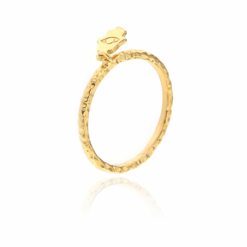 Hamsa Gold Plated Silver Ring Hamsa Gold Plated Silver Ring