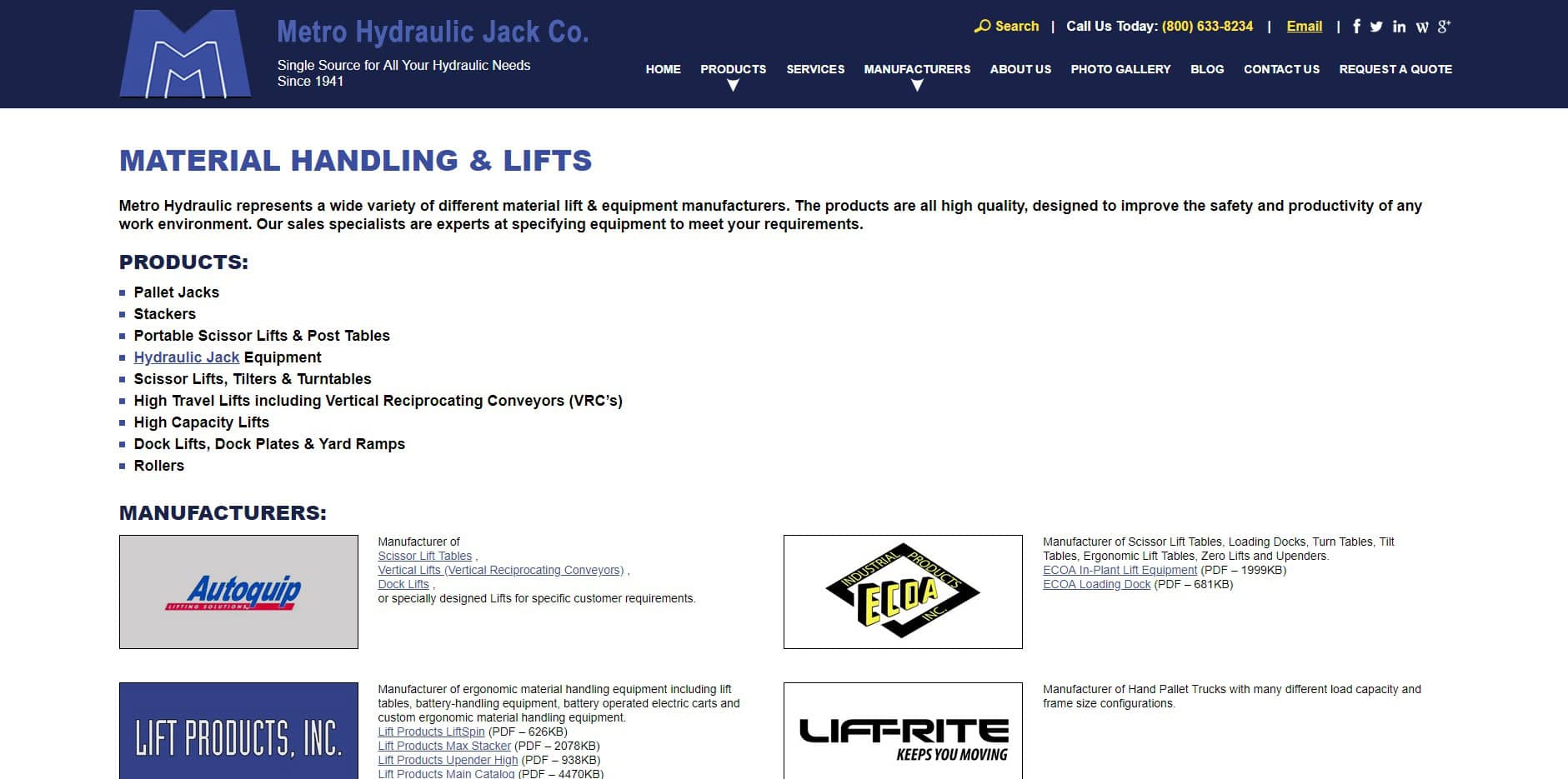 Metro Hydraulic Jack Co. Metro Hydraulic Jack Co.