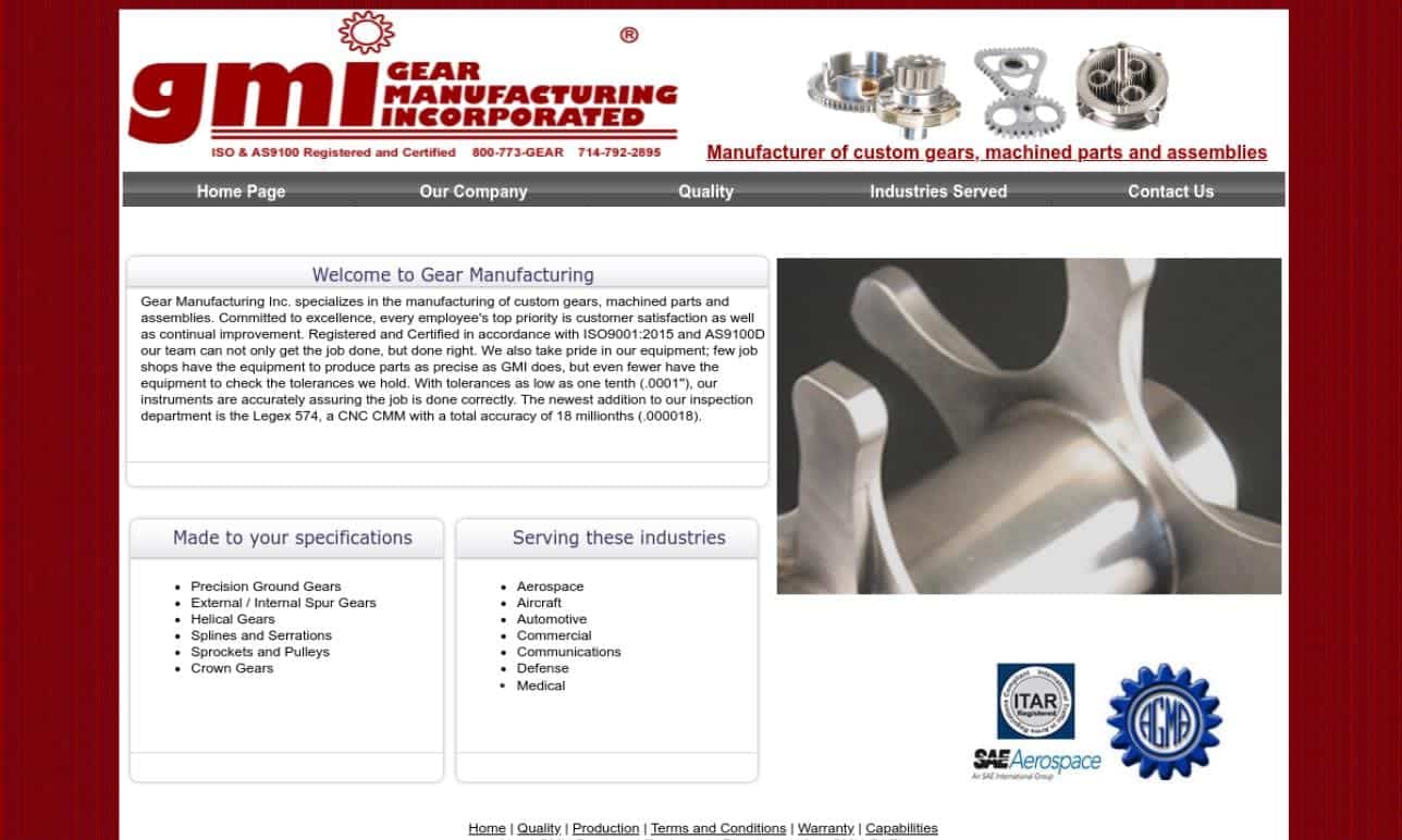 Gear Manufacturing, Inc. (GMI) Gear Manufacturing, Inc. (GMI)