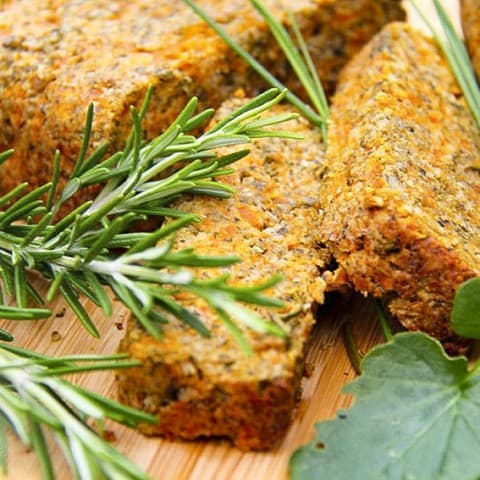 Easy Seed & Carrot Roast loaf - delicious, gluten-free, vegan by Anastasia, Kind Earth