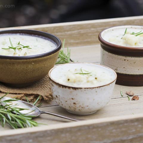 Cauliflower Coconut Nutmeg & Rosemary Soup by Trinity - gluten-free, vegan recipe