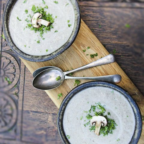 Creamy mushroom soup with leek and coconut by Trinity #vegan #glutenfree