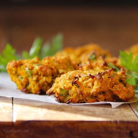 Baked Pakora - a delicious, healthy alternative to the deep fried version - Gluten-free Vegan Indian Food