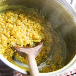 Golden Rice Pudding with turmeric, organic short grain rice, coconut milk, coconut sugar and lots of love by Anastasia, Kind Earth