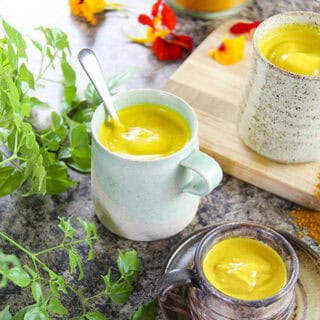 Creamy Golden Vegan Latte - turmeric & ginger hug in a mug recipe by Anastasia