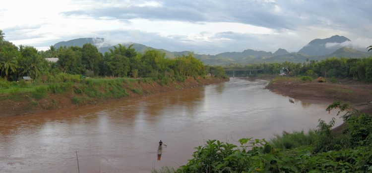 brown water of the Mekong river Mekong river chill-out in Luang Prabang