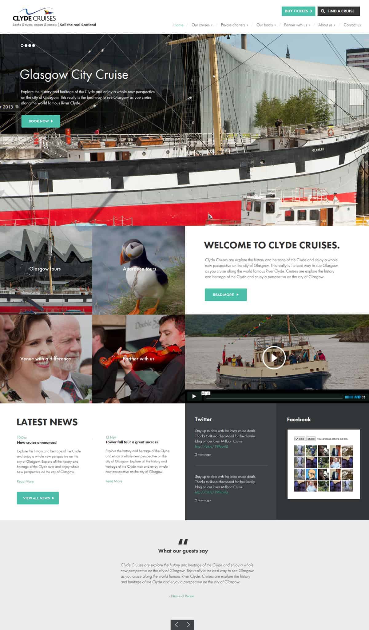 Clyde Cruises - Design and Development | Wordpress | Booking Integration