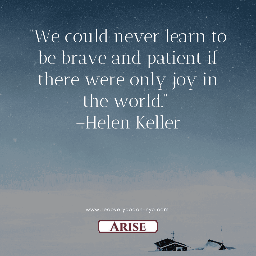 Helen Keller quote Patience is a benefit of your system of recovery. This image depicts Helen Keller quote on patience