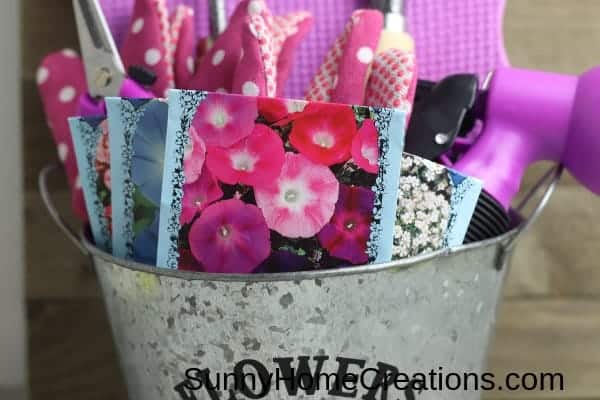 Garden gift basket having seeds added