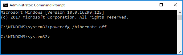 disable hibernate in cmd