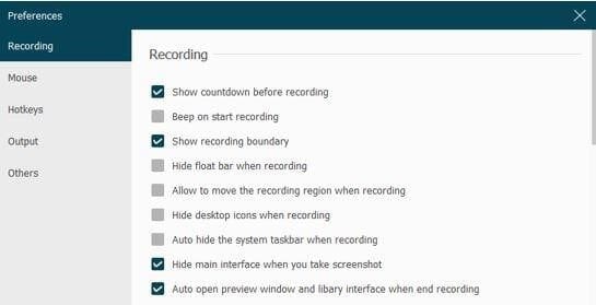 Change Recording Settings