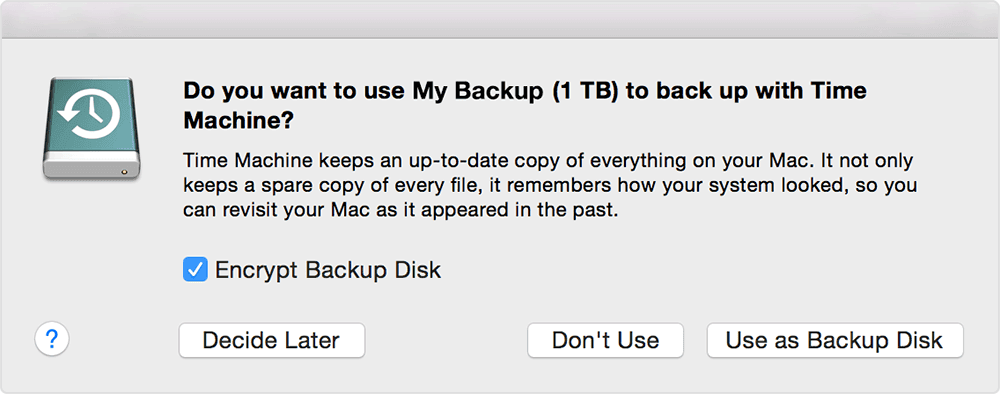 Time Machine backup