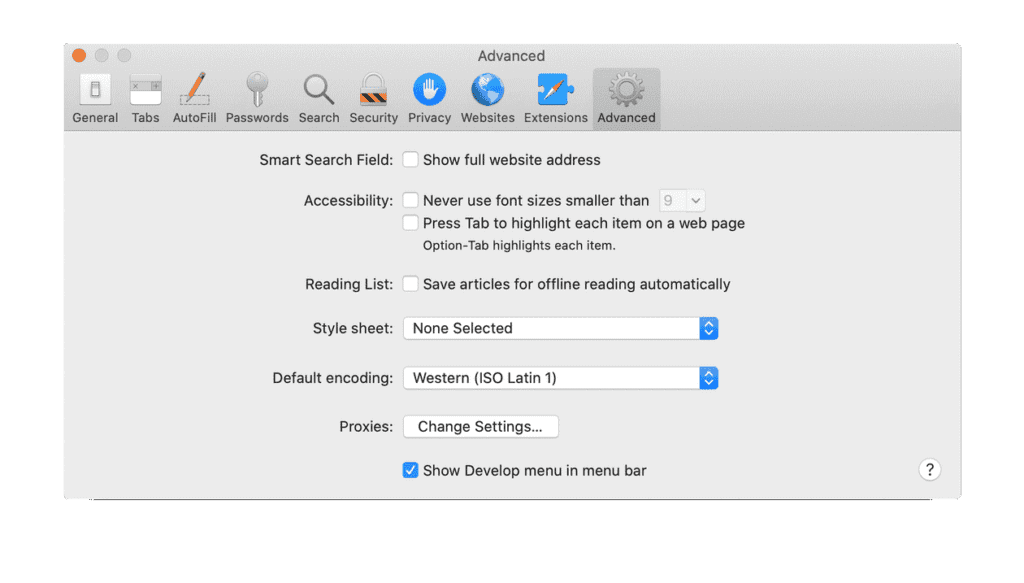 advanced options