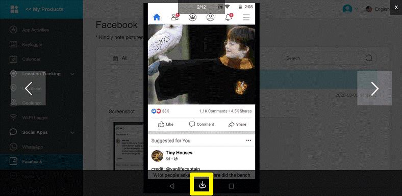 tracking of facebook activities