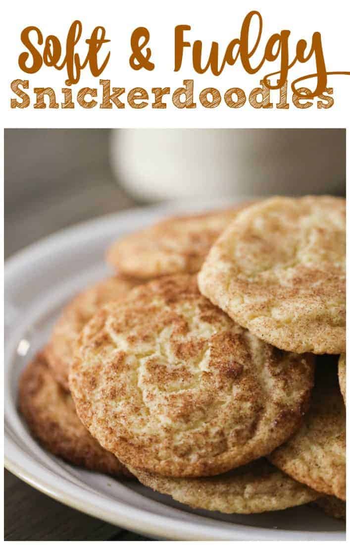 Soft and Fudgy Snickerdoodles - These practically melt in your mouth and these are truly, probably the best version of these soft, fudgy delicious buttery, sugar cookies with a lovely sugar cinnamon coating that makes them undeniably irresistible to all. ย Get out that big glass of milk! ย Let\'s dunk!