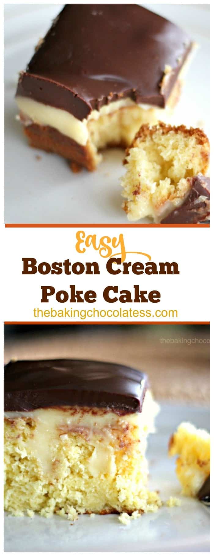 Easy Boston Cream Poke Cake