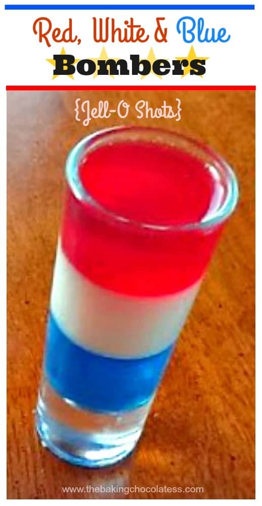 Red, White and Blue Bombers {Jell-O Shots}