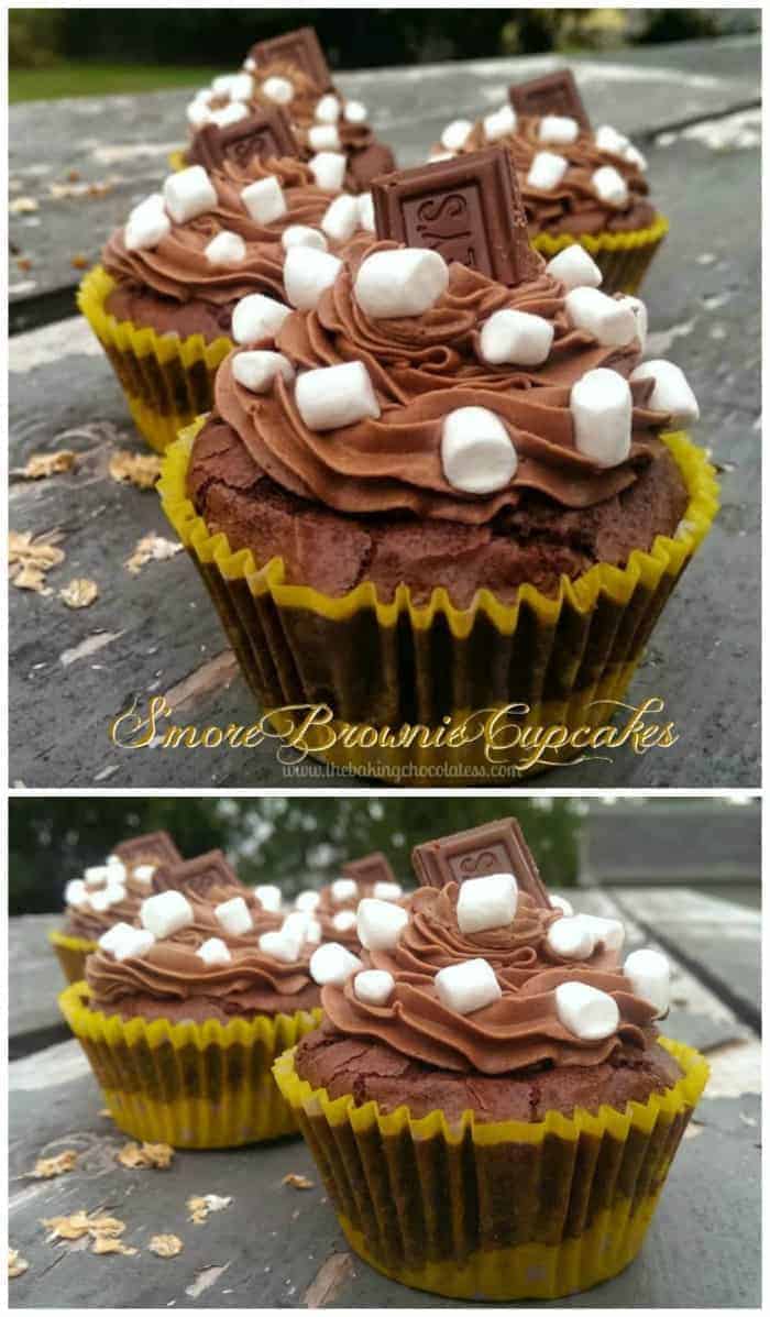 Chocolate S\'more Brownie Cupcakes