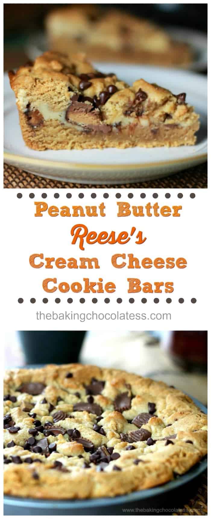 Peanut Butter Reese\'s Cream Cheese Cookie Bars