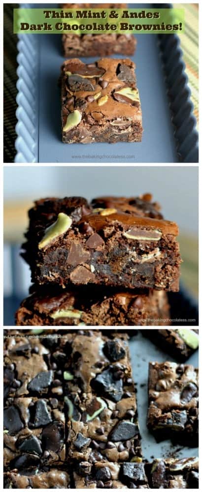 Thin Mint & Andes Dark Chocolate Brownies!