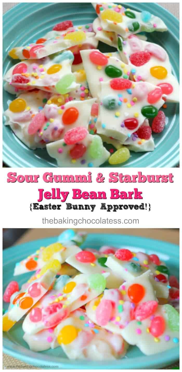 Sour Gummi & Starburst Jelly Bean Bark {Easter Bunny Approved!}