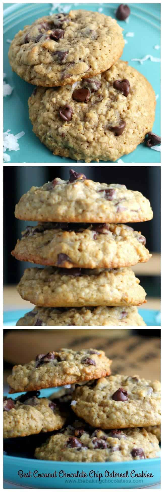 Best Coconut Chocolate Chip Oatmeal Cookies