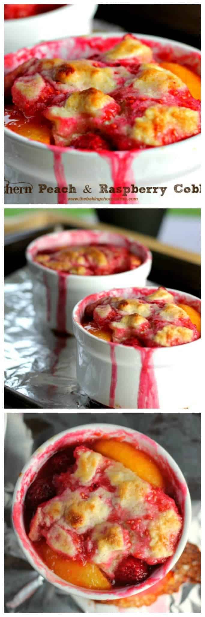 Southern Peach & Raspberry Cobbler {for 2}
