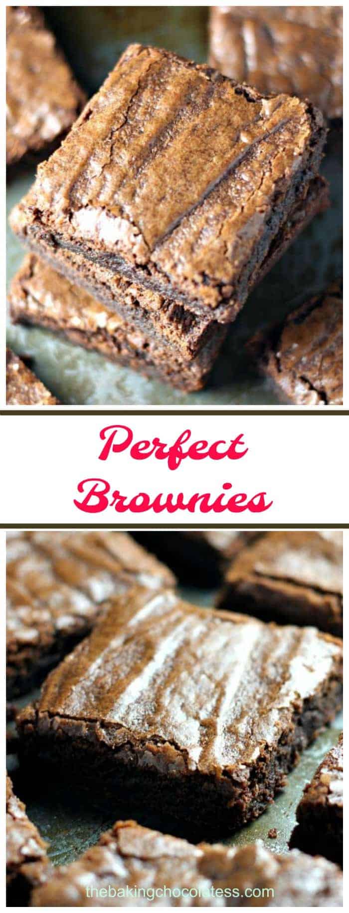 Perfect Brownies {For that Chocolate 'Fix'} - Chocolatey, moist, chewy, fudgy, dense, Perfect Brownies that pretty much just rock and rule the world!