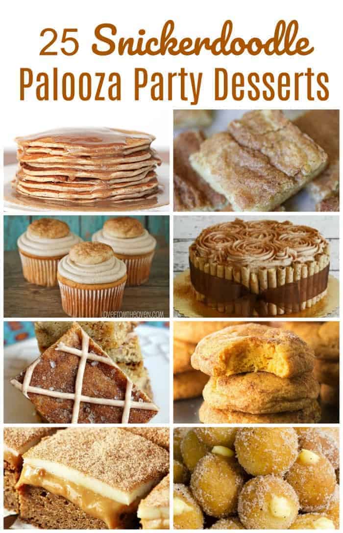 Who Needs 25 Snickerdoodle-Palooza Party Desserts? Everything cinnamon and sugar! #cinnamon #sugar #cinnamonsugar #snickerdoodle #treats #falldesserts