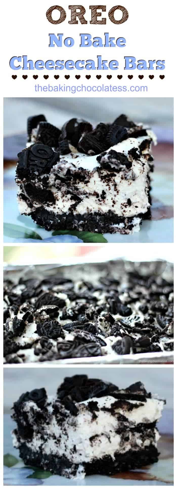 OREO Cheesecake No Bake Bars :)