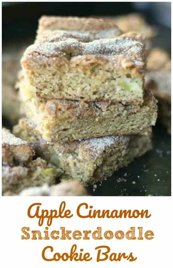 Apple Cinnamon Snickerdoodle Cookie Bars